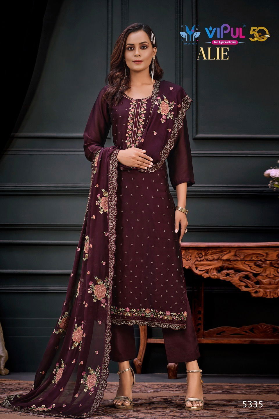 Alie By Vipul Heavy Embroidery Georgette Suits Catalog